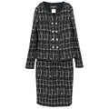 Chanel 2014 Setup Suit Jacket Skirt Tweed Black #36 #38