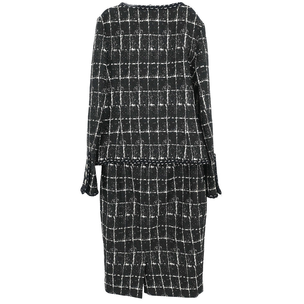 Chanel 2014 Setup Suit Jacket Skirt Tweed Black #36 #38