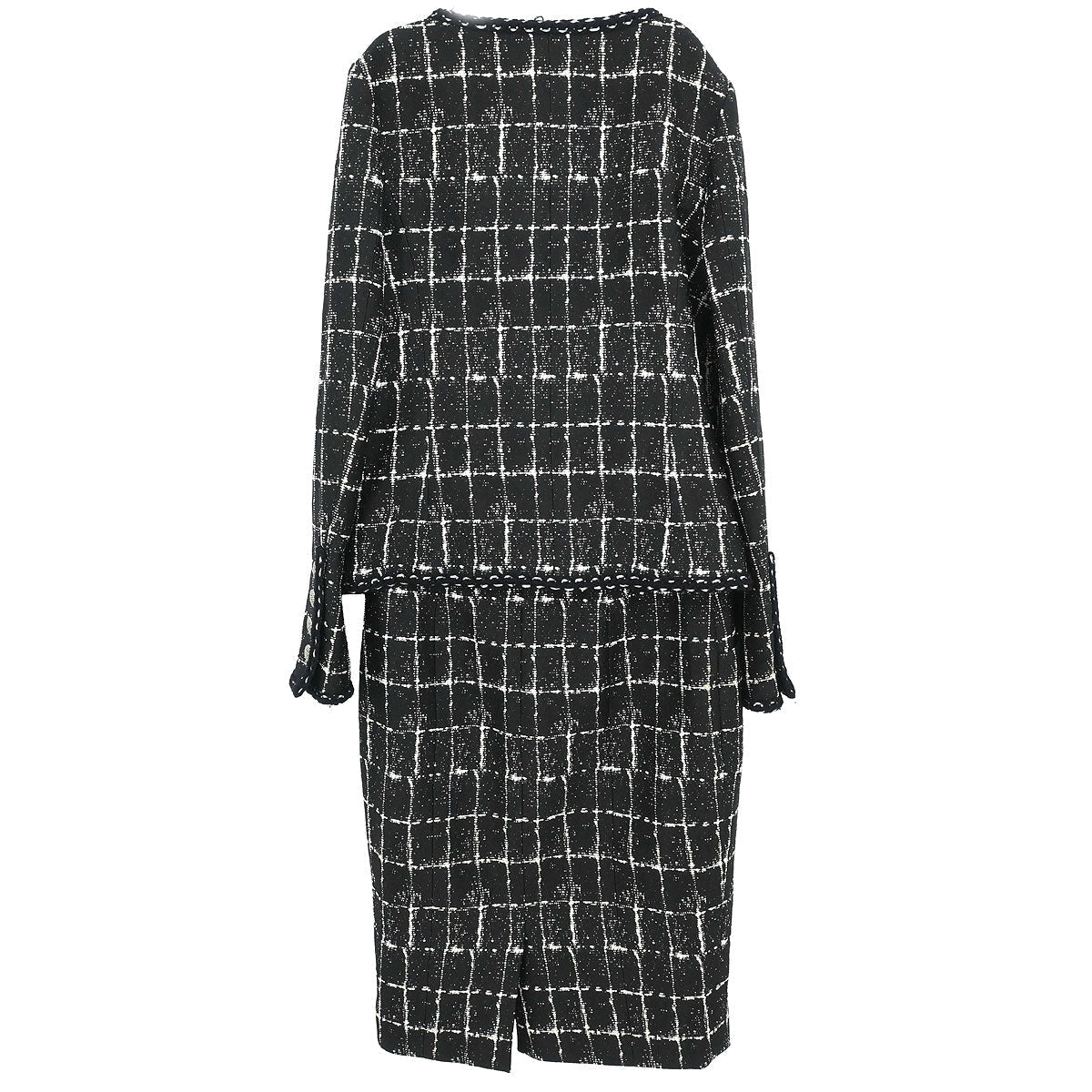 Chanel 2014 Setup Suit Jacket Skirt Tweed Black #36 #38