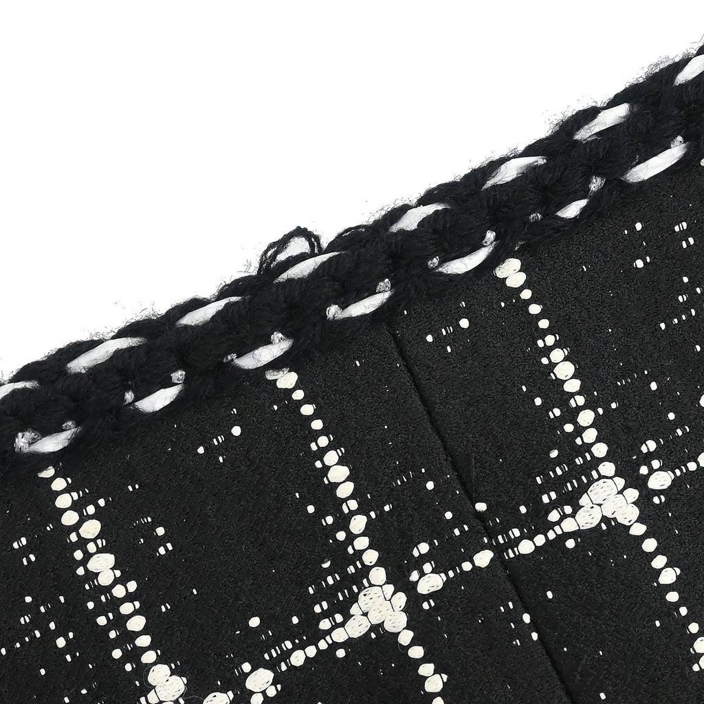 Chanel 2014 Setup Suit Jacket Skirt Tweed Black #36 #38