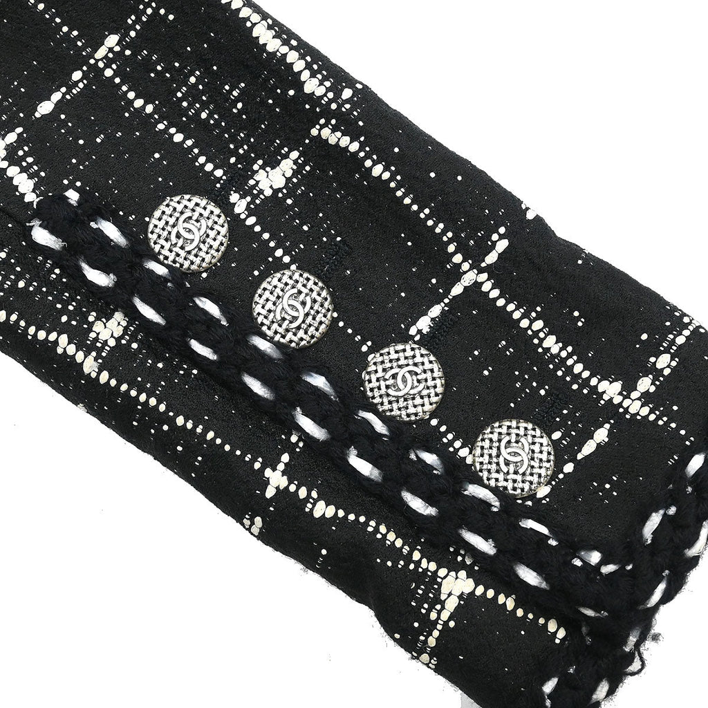Chanel 2014 Setup Suit Jacket Skirt Tweed Black #36 #38