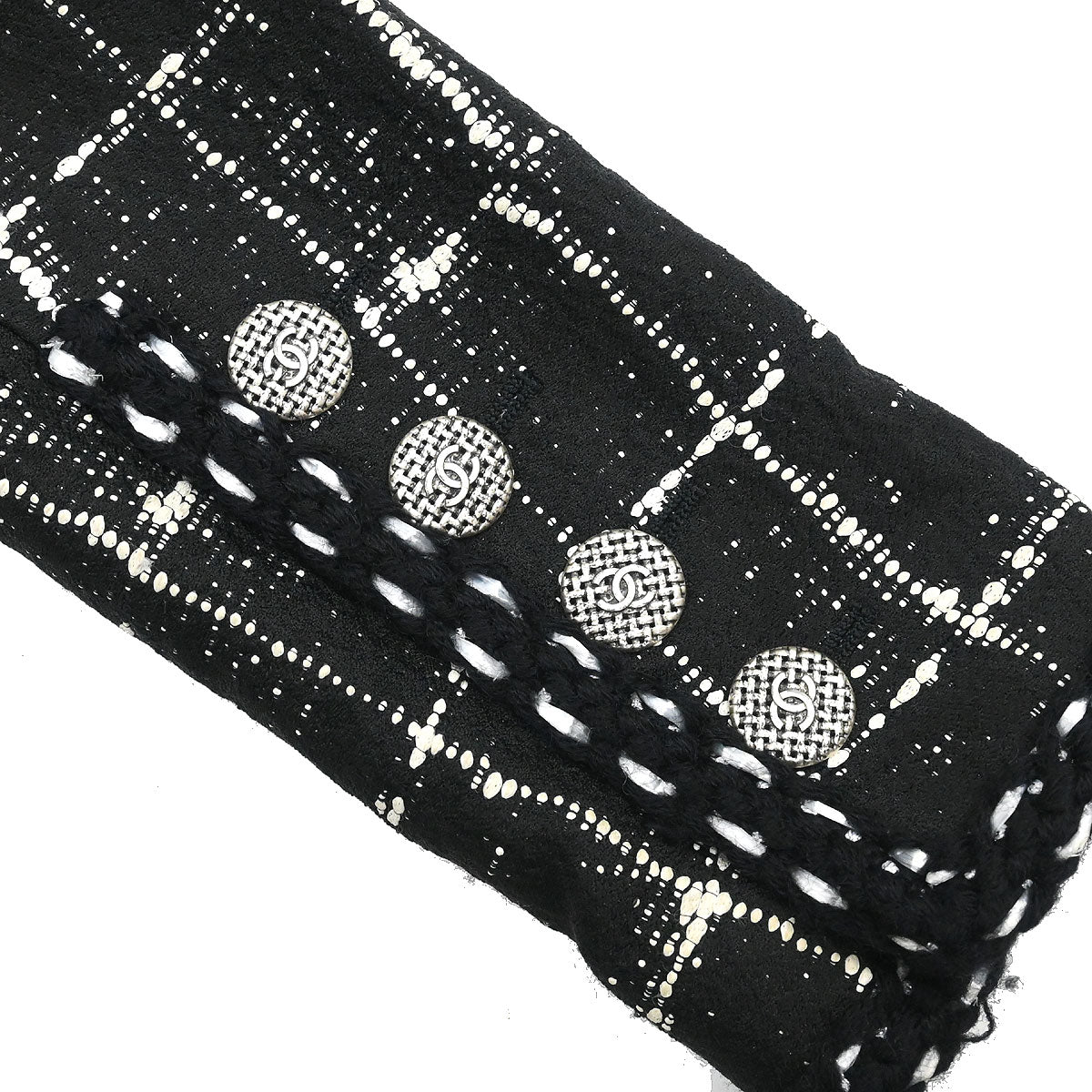 Chanel 2014 Setup Suit Jacket Skirt Tweed Black #36 #38