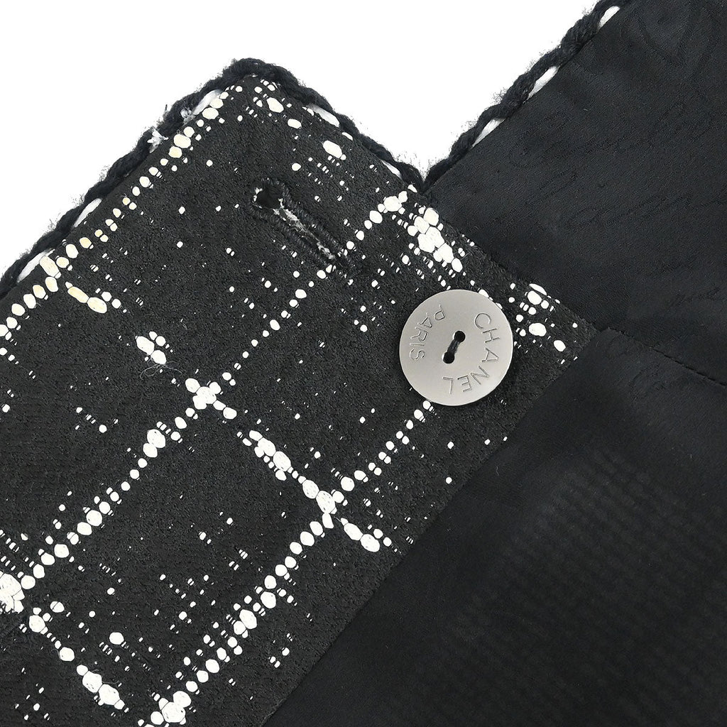 Chanel 2014 Setup Suit Jacket Skirt Tweed Black #36 #38