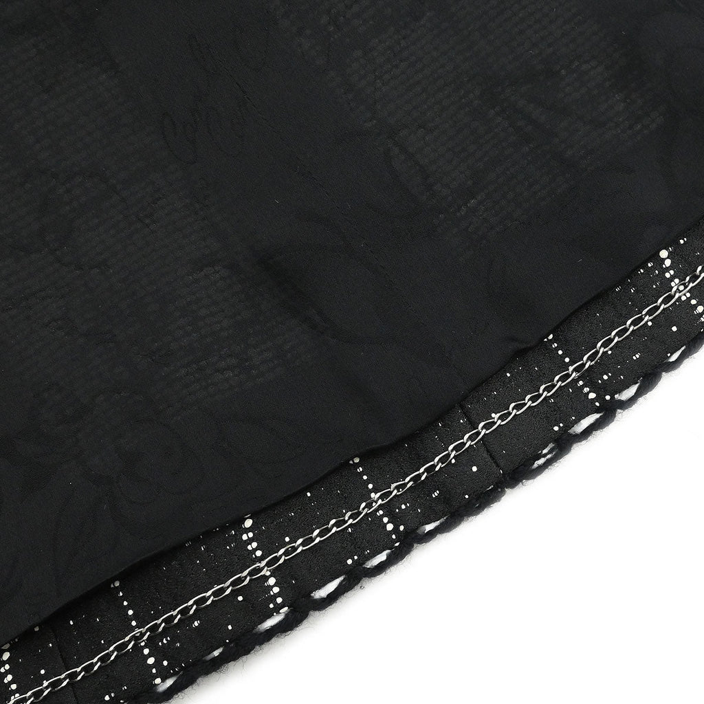 Chanel 2014 Setup Suit Jacket Skirt Tweed Black #36 #38
