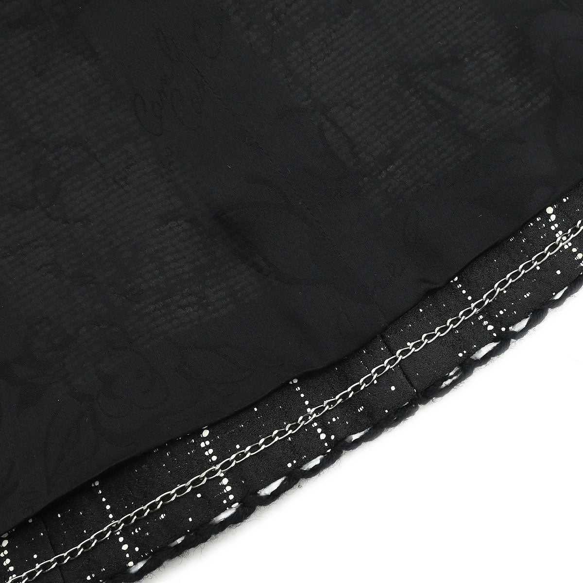 Chanel 2014 Setup Suit Jacket Skirt Tweed Black #36 #38