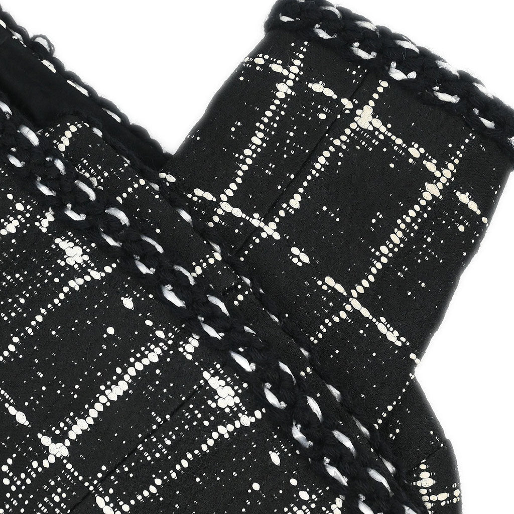 Chanel 2014 Setup Suit Jacket Skirt Tweed Black #36 #38
