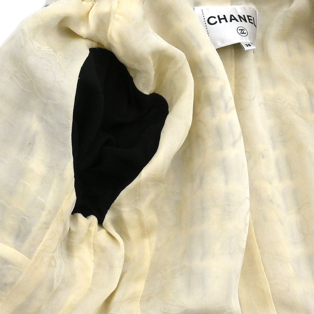 Chanel 2017 Single Breasted Tweed Jacket Ivory #38