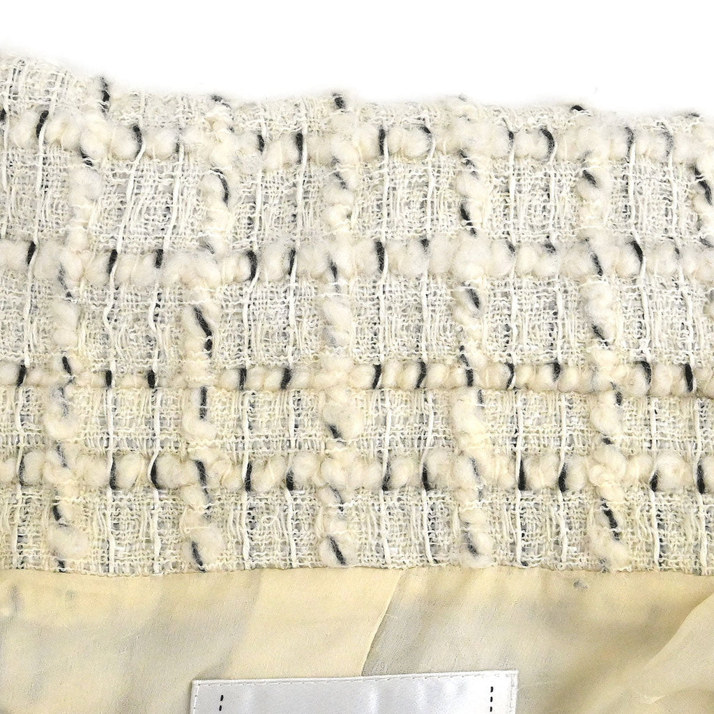 Chanel 2017 Single Breasted Tweed Jacket Ivory #38
