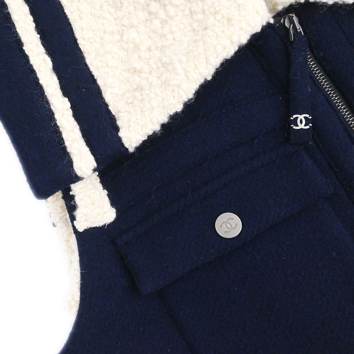 Chanel 2011-2012 Zip Up Sleeveless Jacket Vest Navy #38