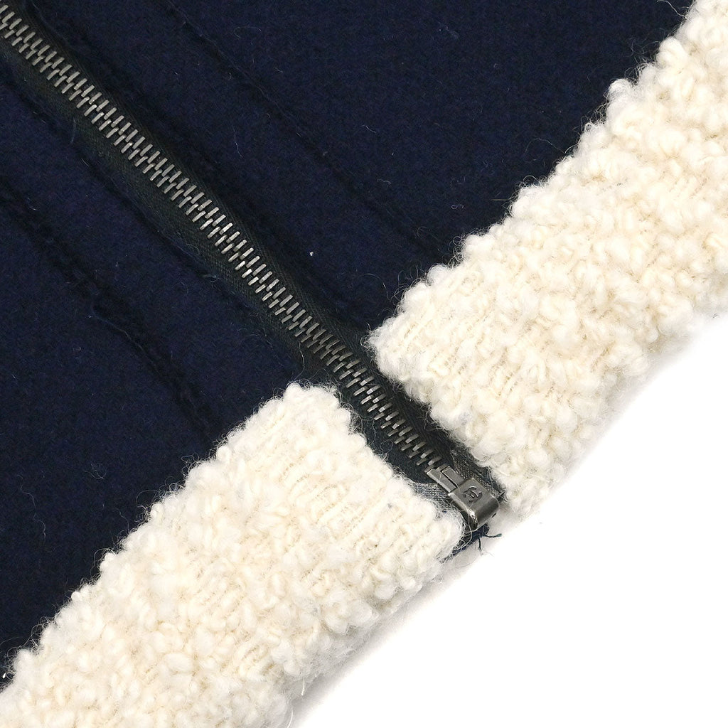 Chanel 2011-2012 Zip Up Sleeveless Jacket Vest Navy #38