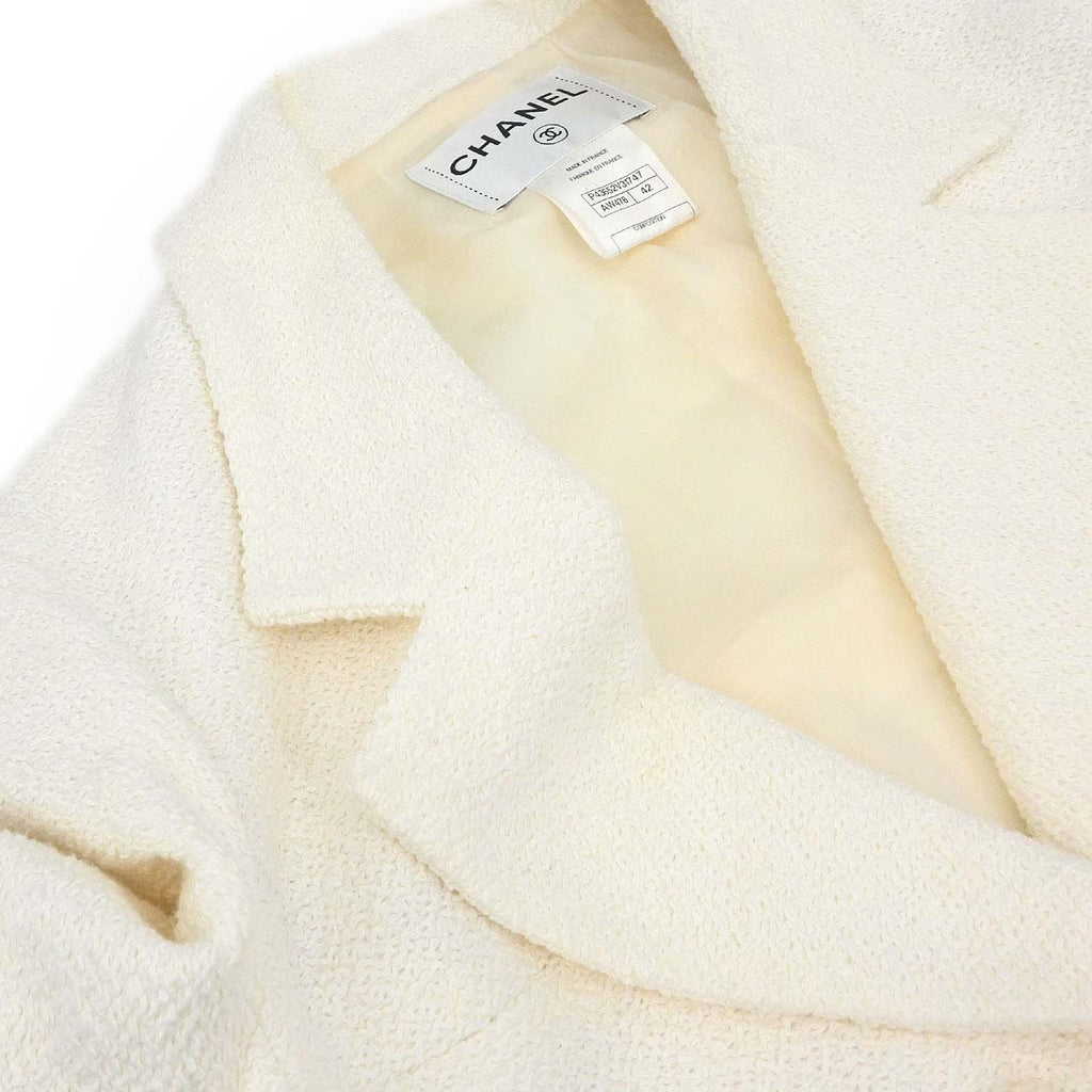 Chanel 2012 Single Breasted Jacket White #42