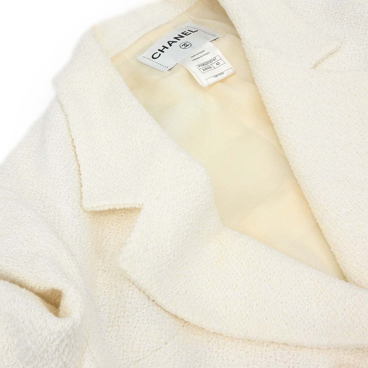 Chanel 2012 Single Breasted Jacket White #42