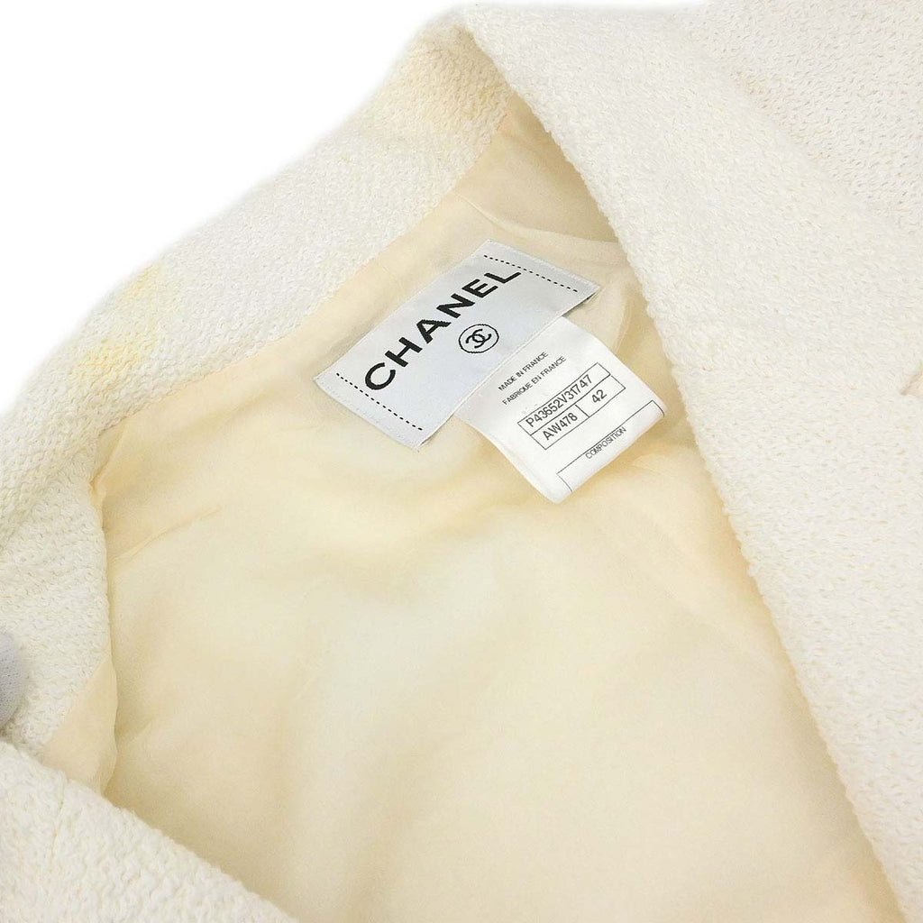 Chanel 2012 Single Breasted Jacket White #42