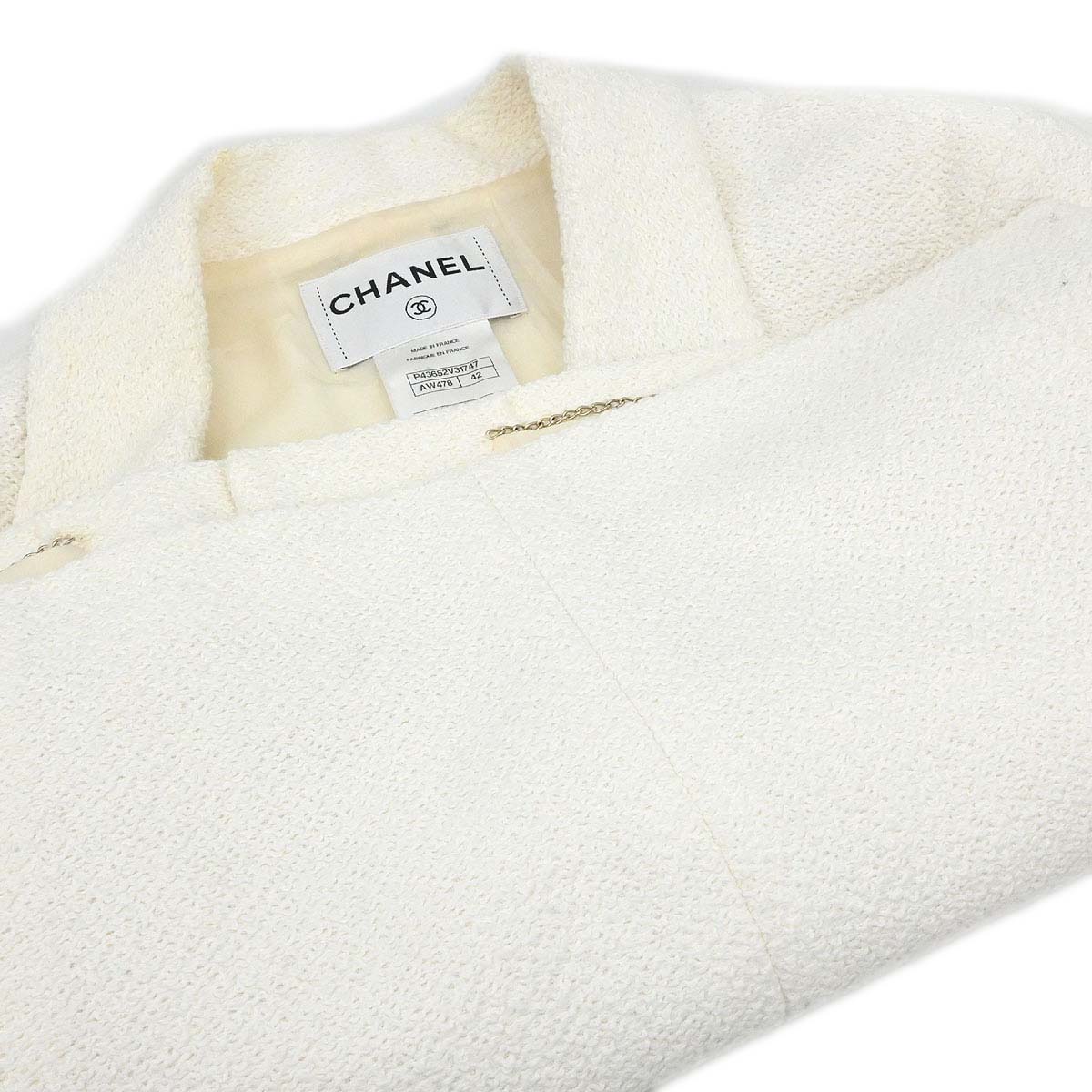 Chanel 2012 Single Breasted Jacket White #42