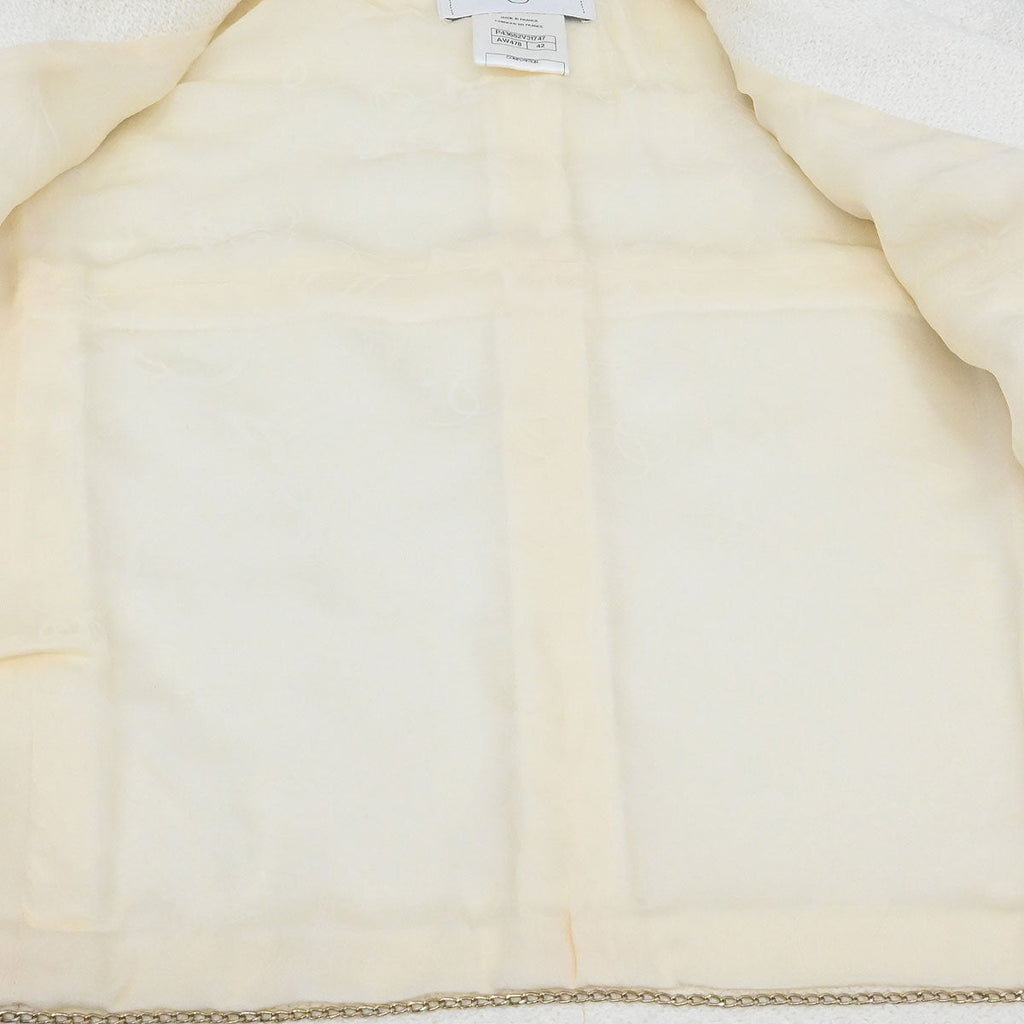Chanel 2012 Single Breasted Jacket White #42