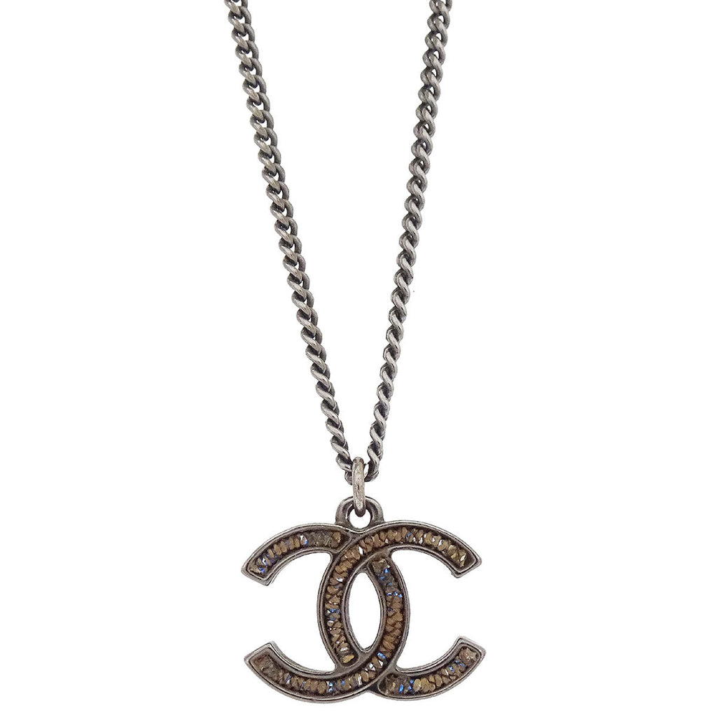 Chanel CC Chain Necklace Silver A15P