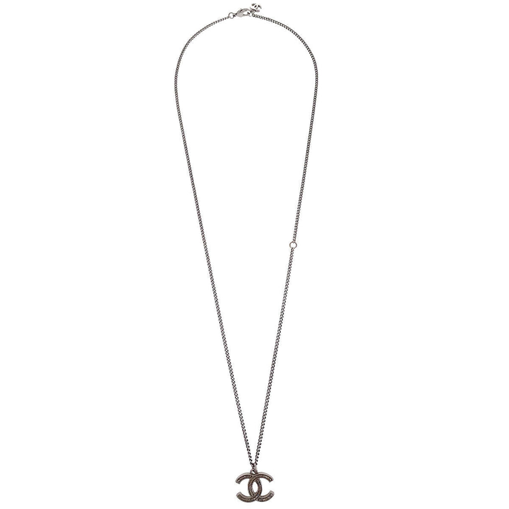 Chanel CC Chain Necklace Silver A15P
