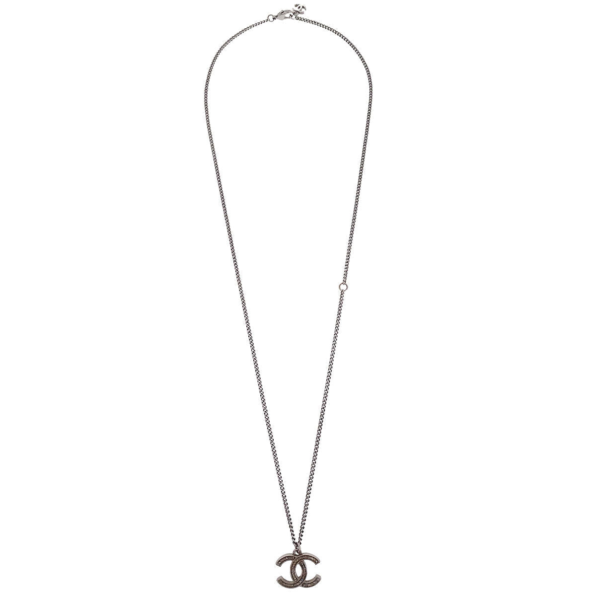 Chanel CC Chain Necklace Silver A15P