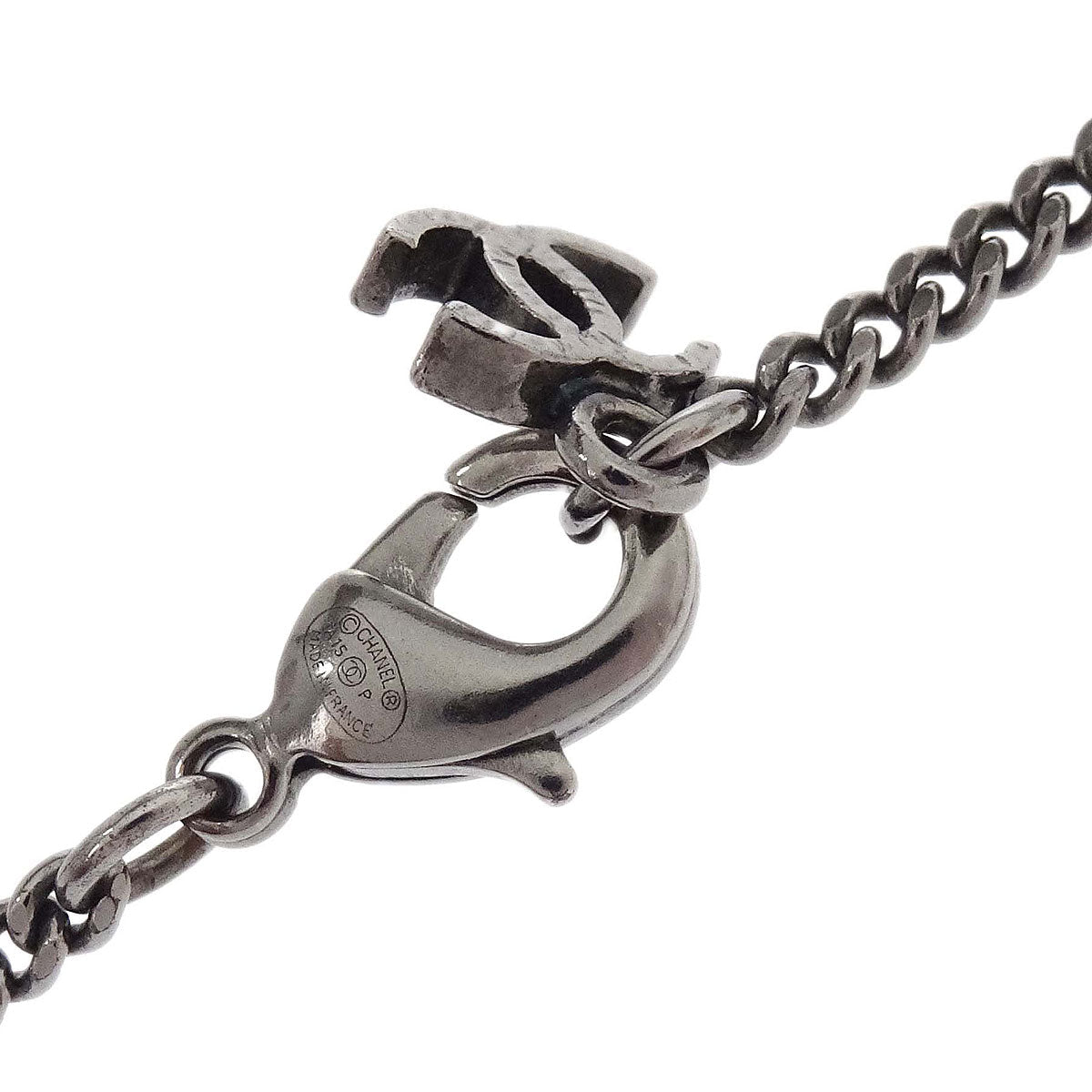 Chanel CC Chain Necklace Silver A15P