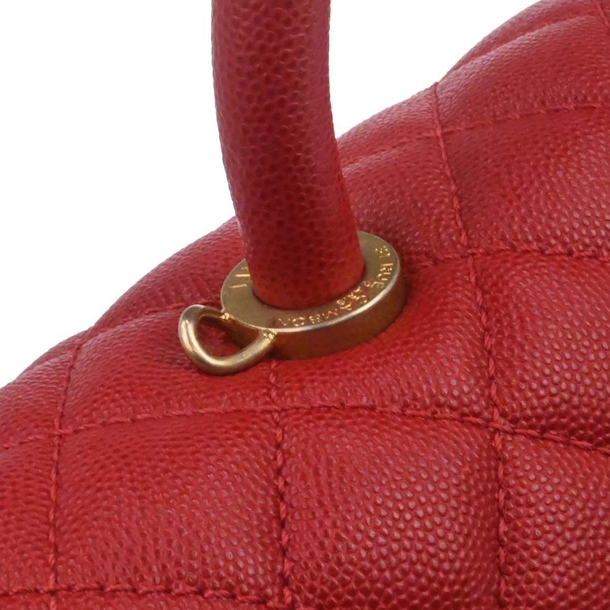 Chanel Red Caviar Coco Handle 2way Shoulder Handbag