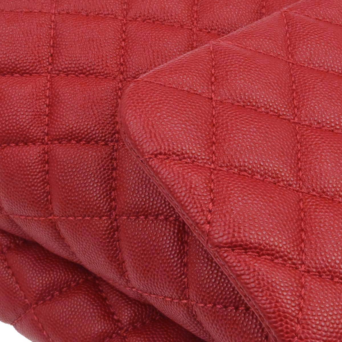 Chanel Red Caviar Coco Handle 2way Shoulder Handbag