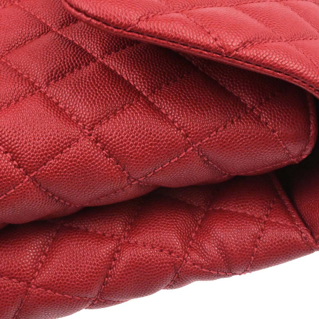 Chanel Red Caviar Coco Handle 2way Shoulder Handbag