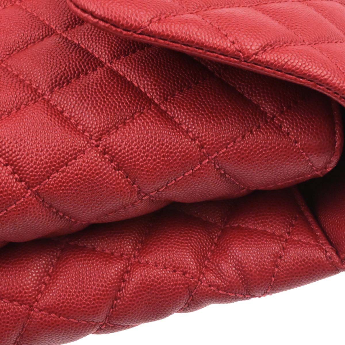 Chanel Red Caviar Coco Handle 2way Shoulder Handbag