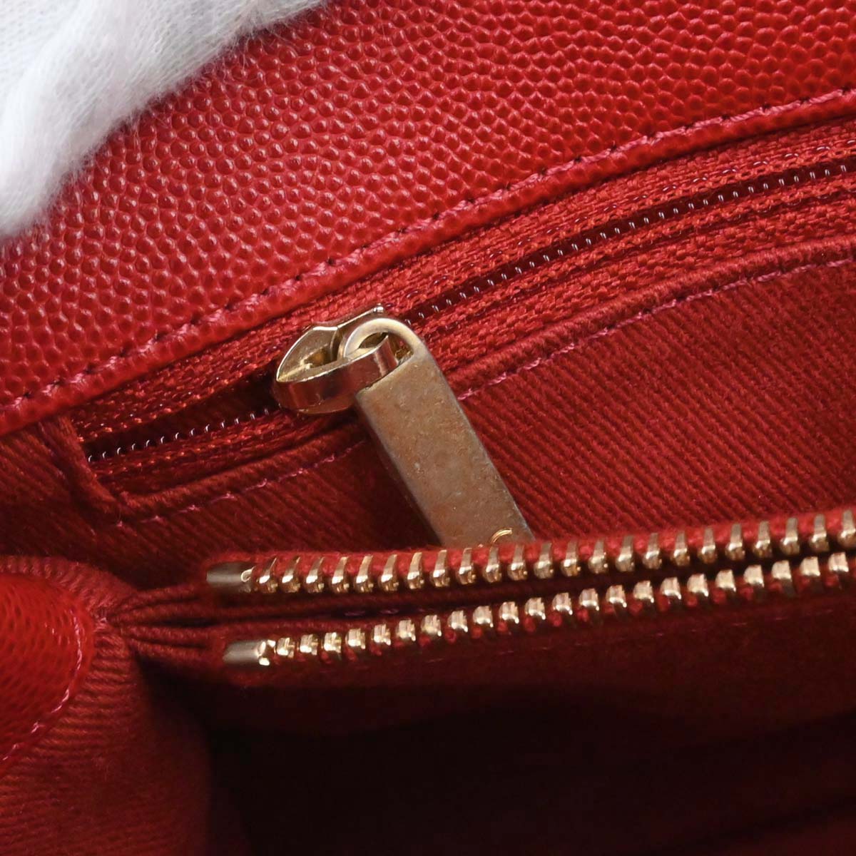 Chanel Red Caviar Coco Handle 2way Shoulder Handbag
