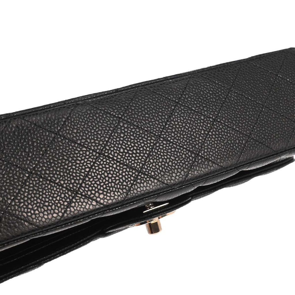 Chanel Black Caviar Medium Classic Double Flap Shoulder Bag