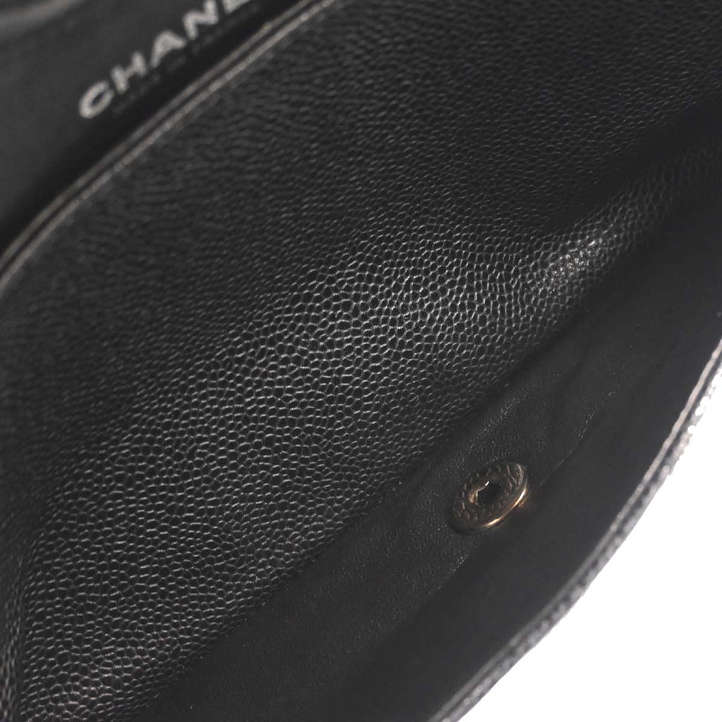 Chanel Black Caviar Medium Classic Double Flap Shoulder Bag