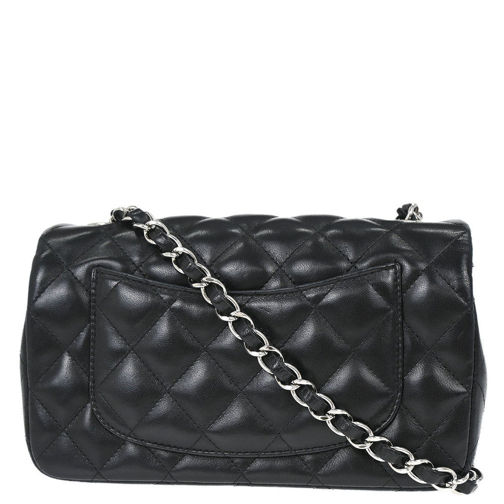 Chanel 2014 Black Lambskin Valentine Charm Flap Shoulder Bag