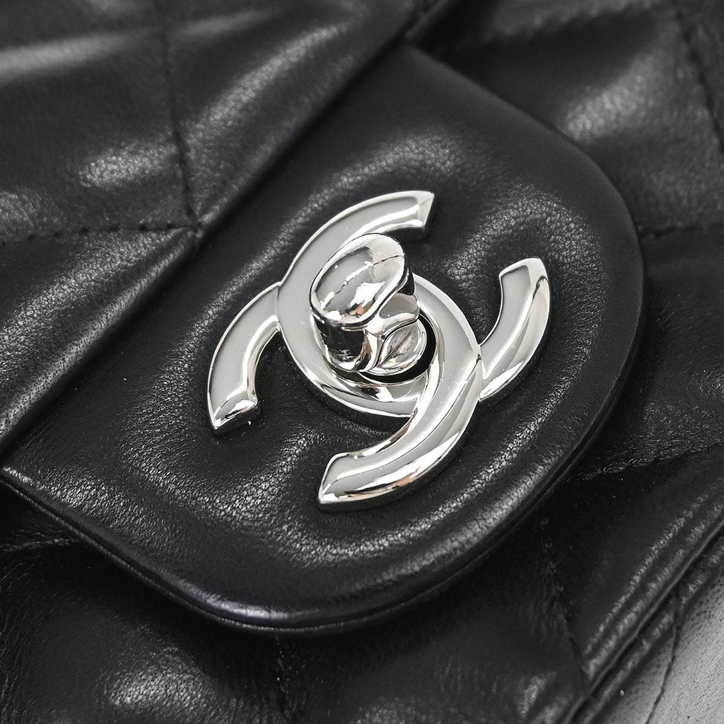 Chanel 2014 Black Lambskin Valentine Charm Flap Shoulder Bag