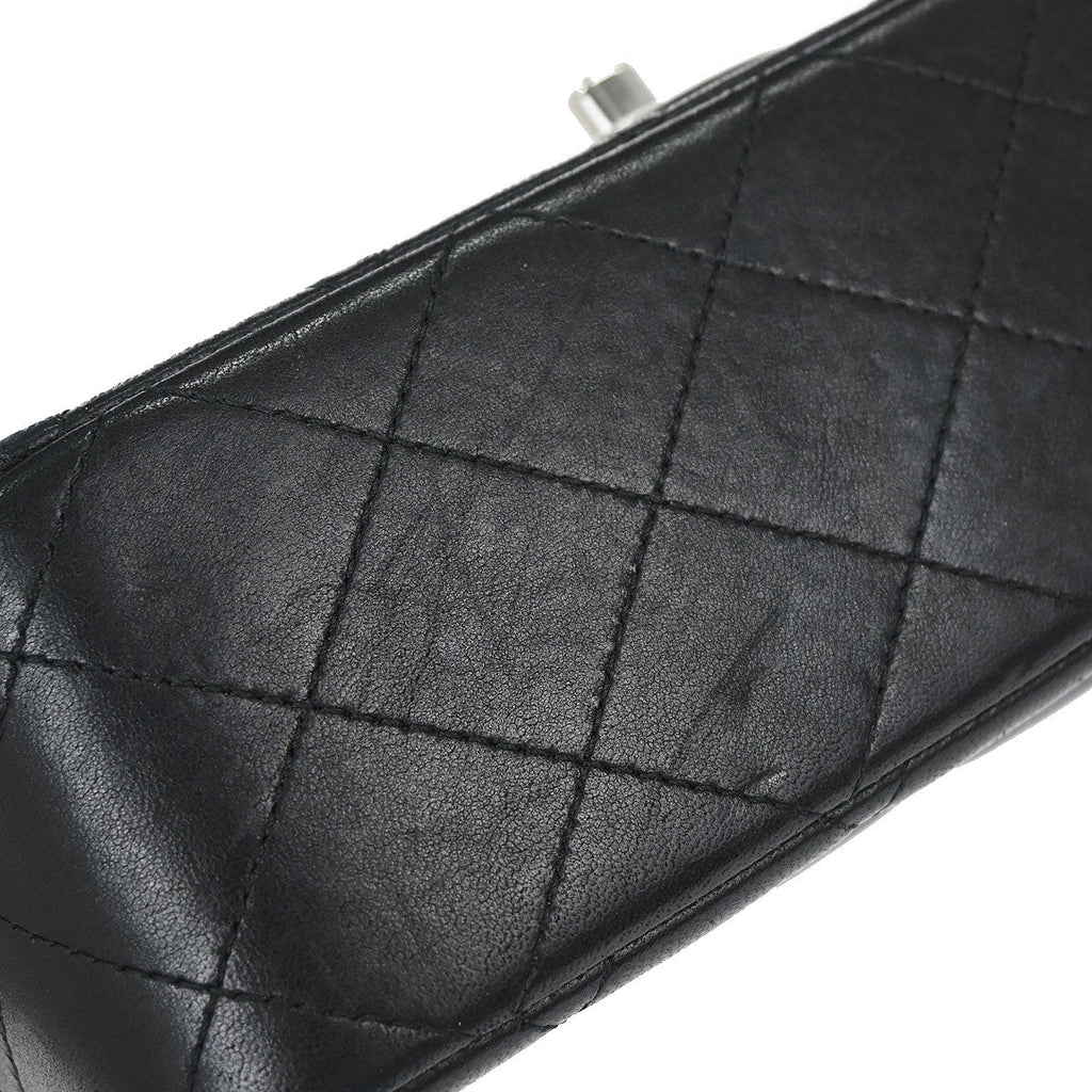 Chanel 2014 Black Lambskin Valentine Charm Flap Shoulder Bag