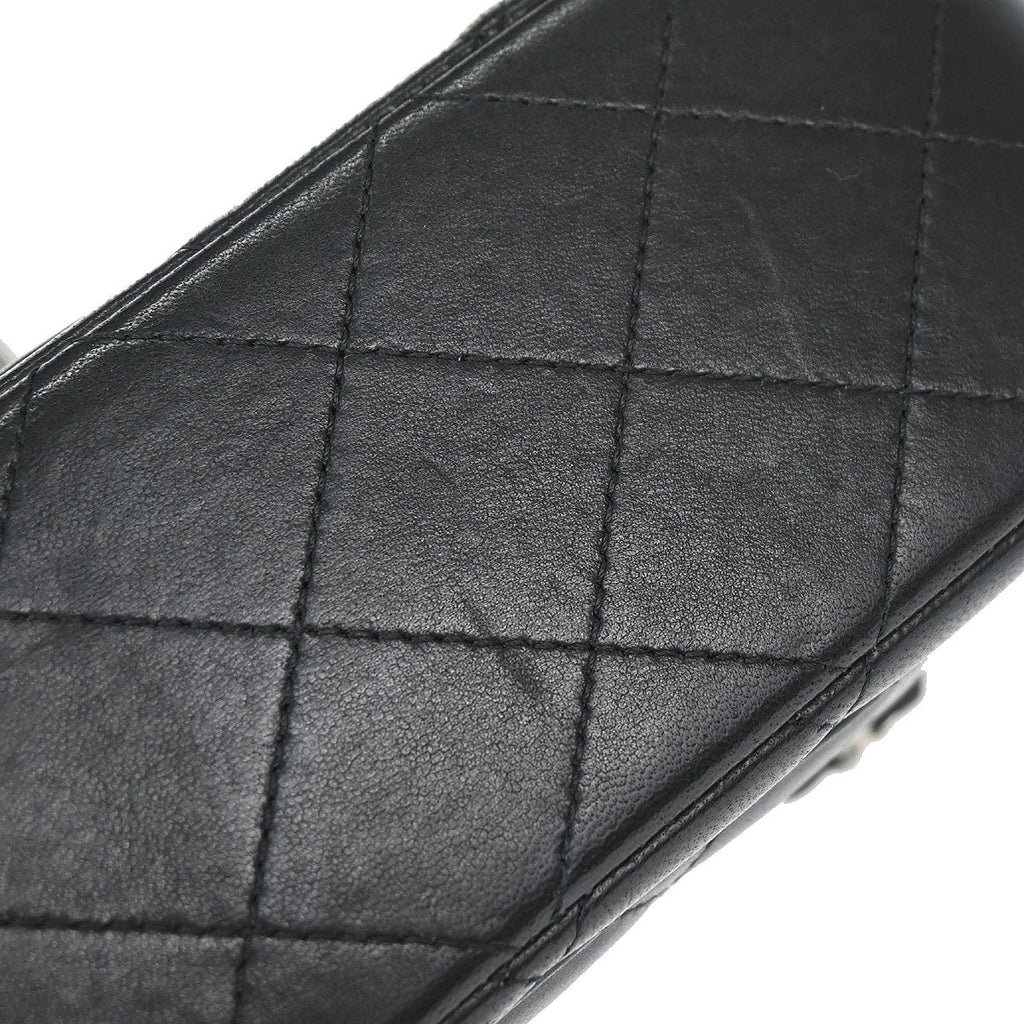 Chanel 2014 Black Lambskin Valentine Charm Flap Shoulder Bag