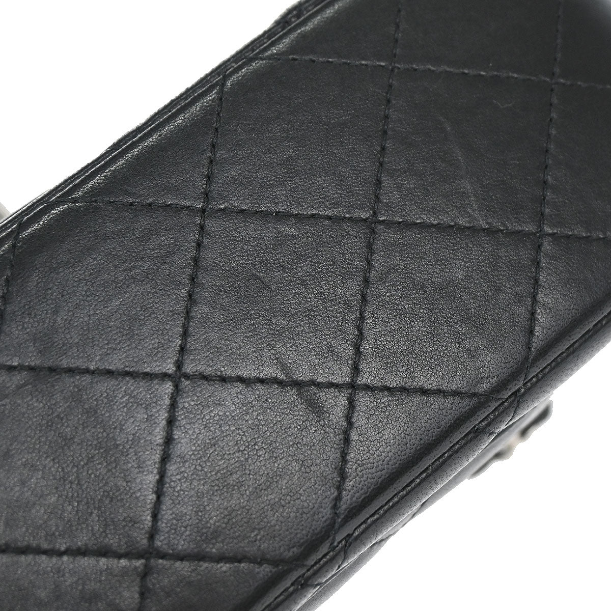 Chanel 2014 Black Lambskin Valentine Charm Flap Shoulder Bag