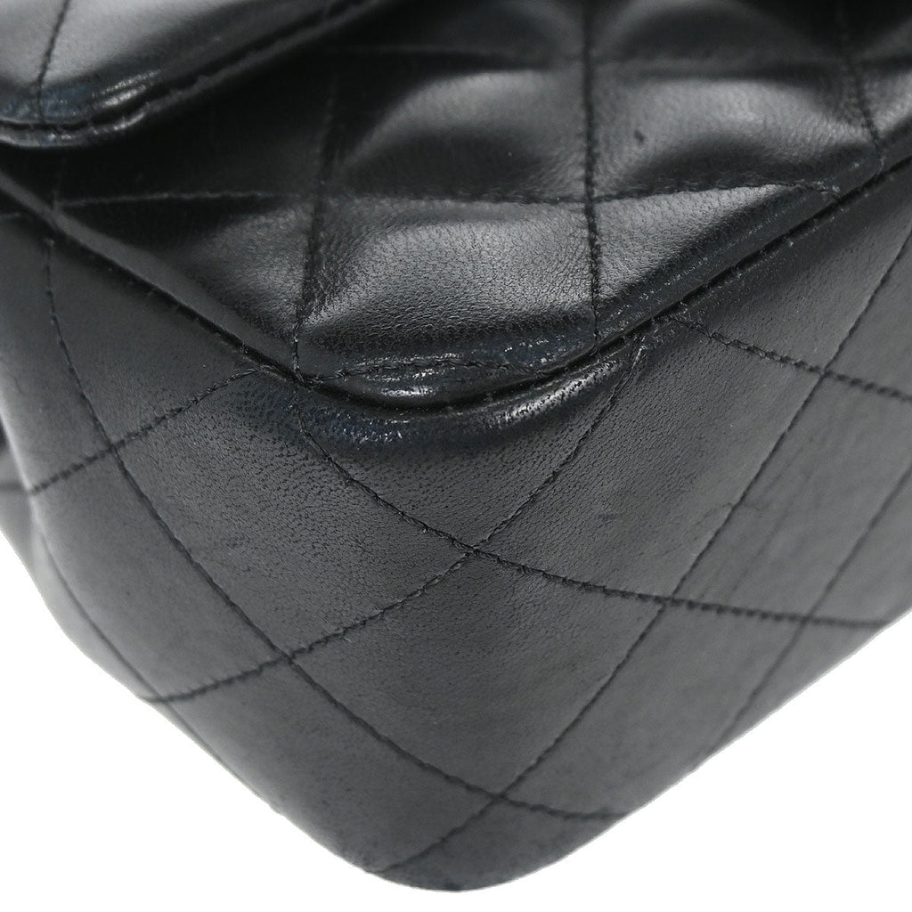 Chanel 2014 Black Lambskin Valentine Charm Flap Shoulder Bag