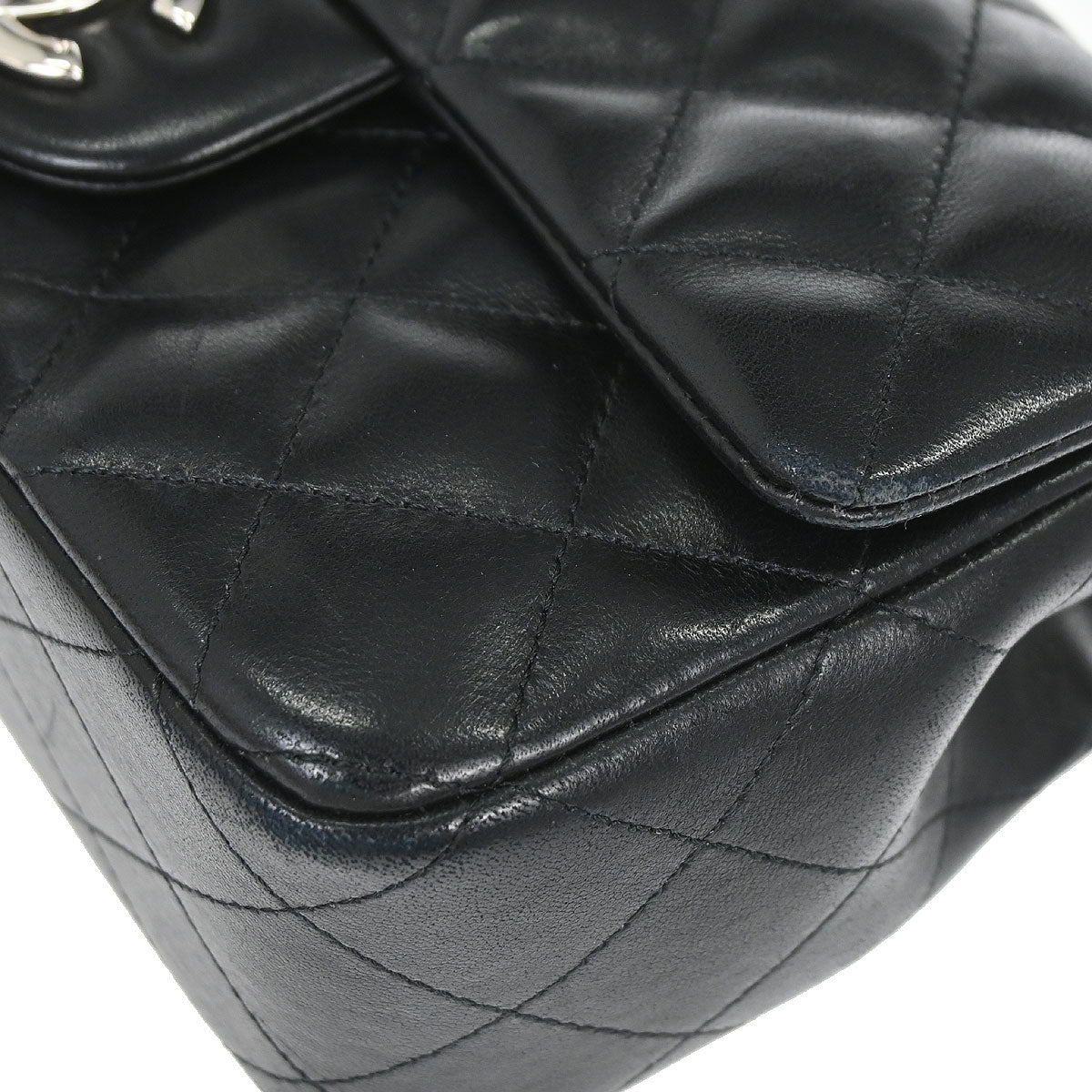 Chanel 2014 Black Lambskin Valentine Charm Flap Shoulder Bag