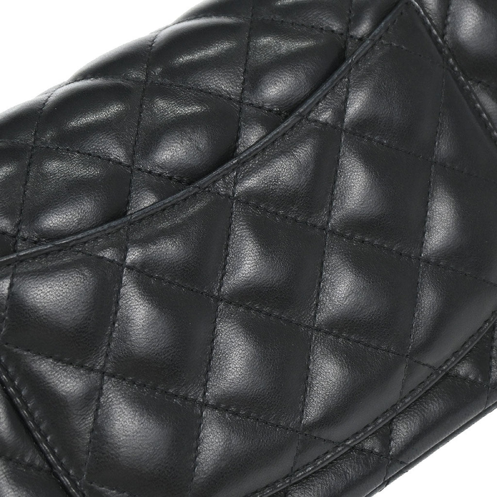 Chanel 2014 Black Lambskin Valentine Charm Flap Shoulder Bag