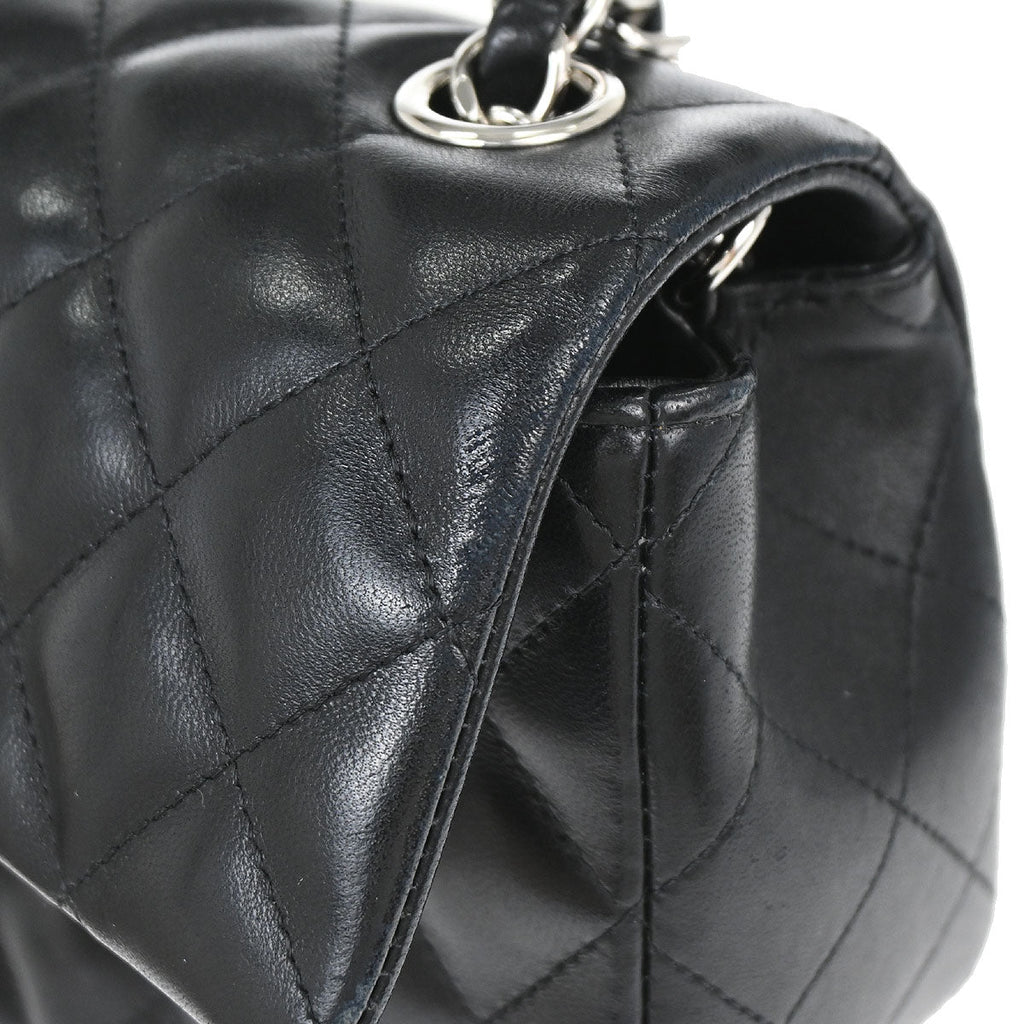 Chanel 2014 Black Lambskin Valentine Charm Flap Shoulder Bag