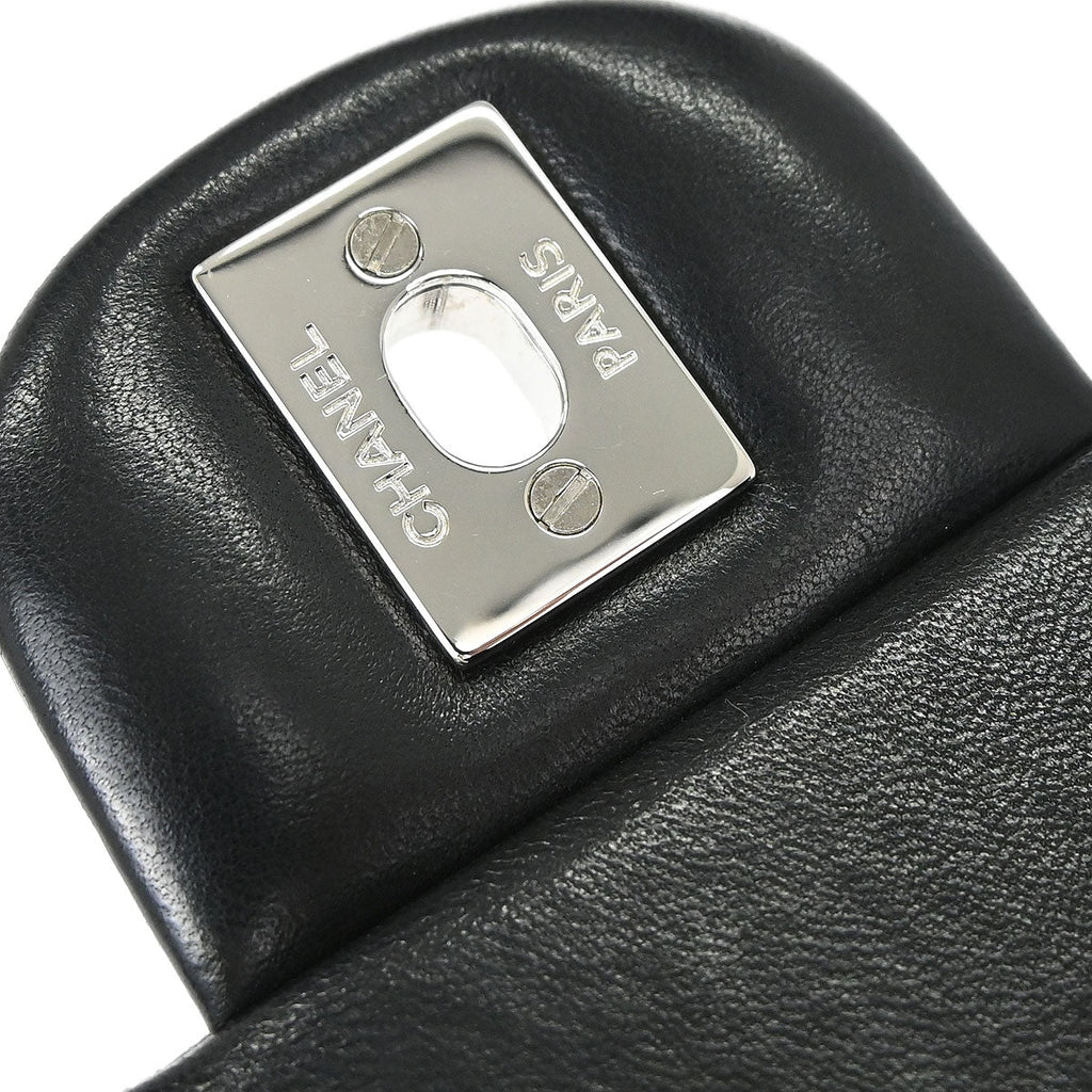 Chanel 2014 Black Lambskin Valentine Charm Flap Shoulder Bag