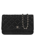Chanel Black Lambskin Classic WOC Wallet on Chain Bag