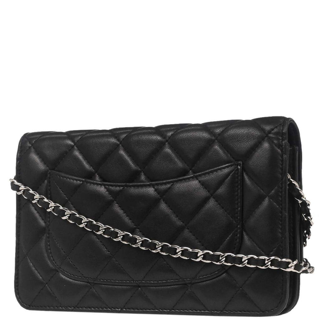 Chanel Black Lambskin Classic WOC Wallet on Chain Bag