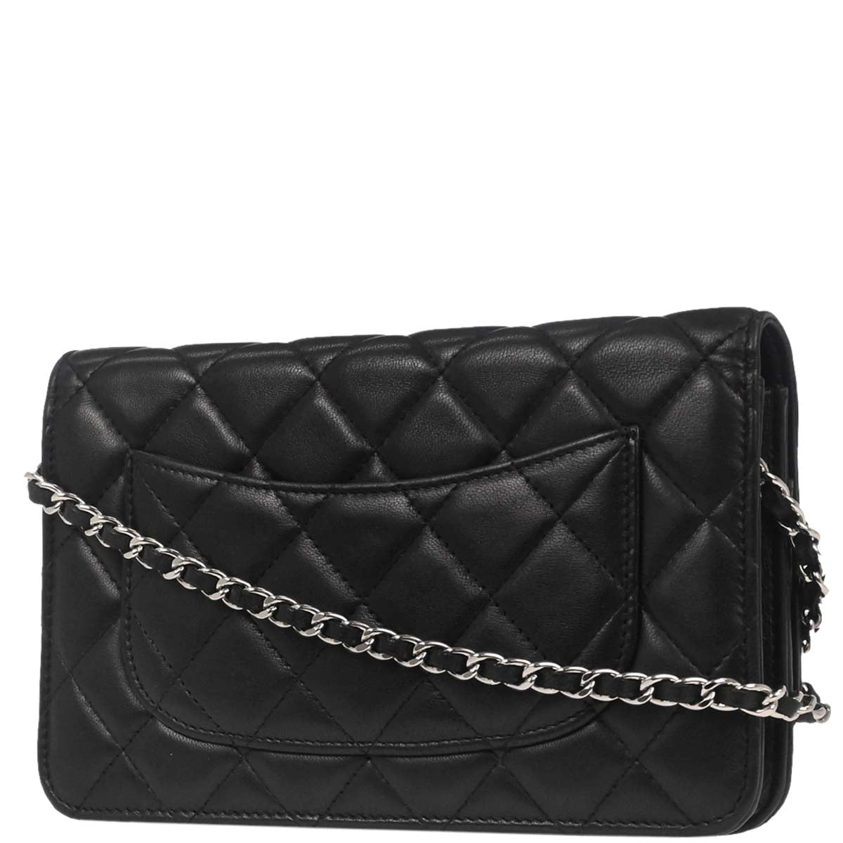 Chanel Black Lambskin Classic WOC Wallet on Chain Bag