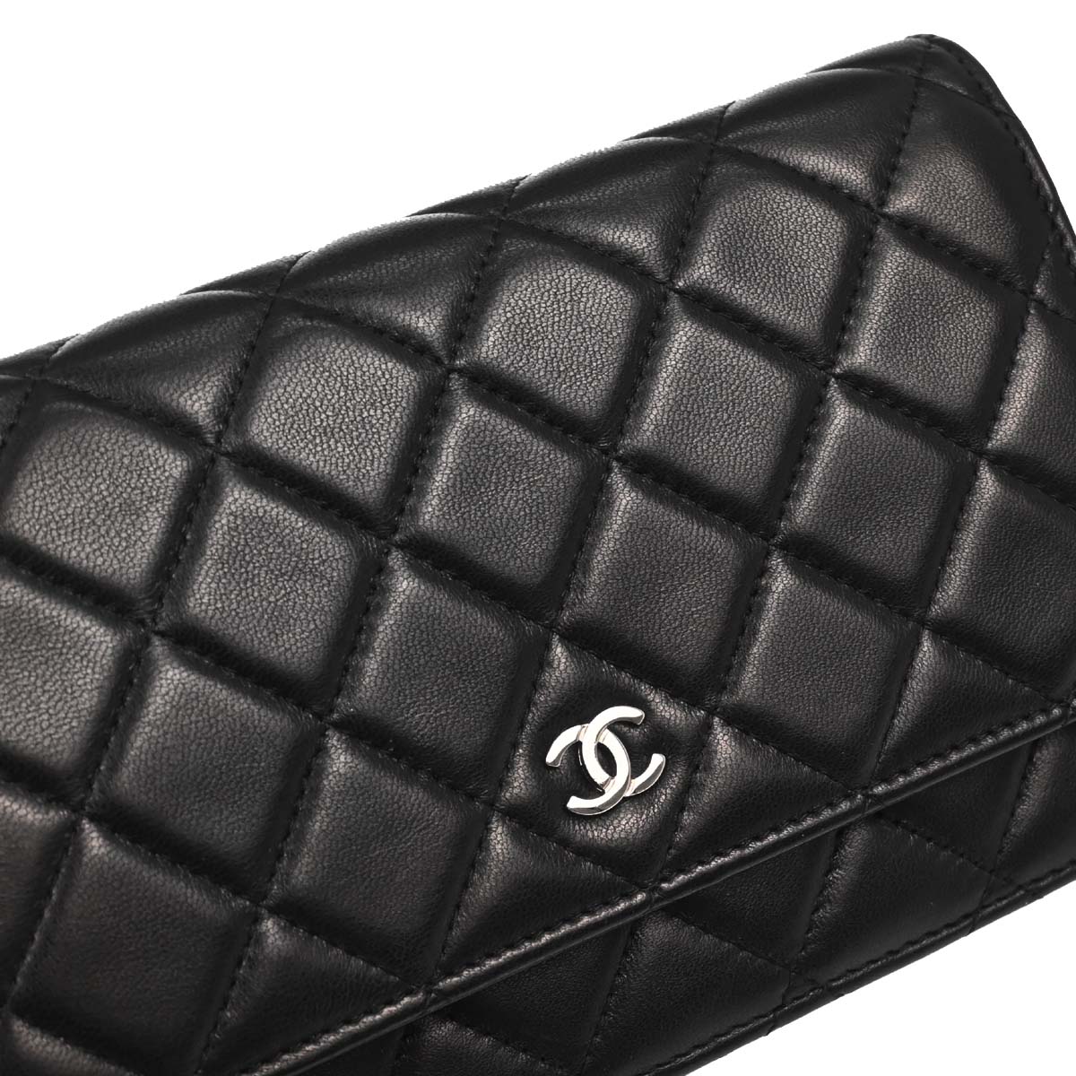 Chanel Black Lambskin Classic WOC Wallet on Chain Bag