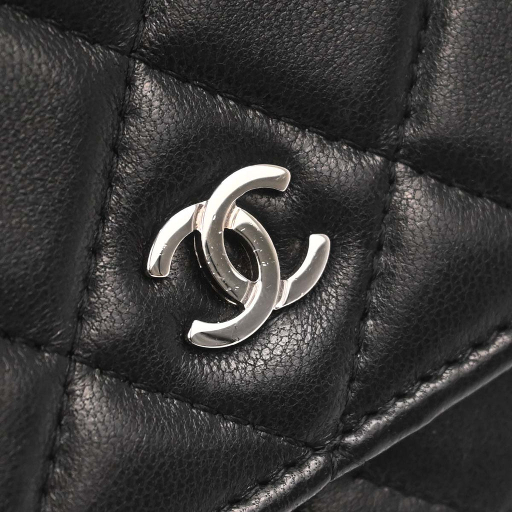 Chanel Black Lambskin Classic WOC Wallet on Chain Bag