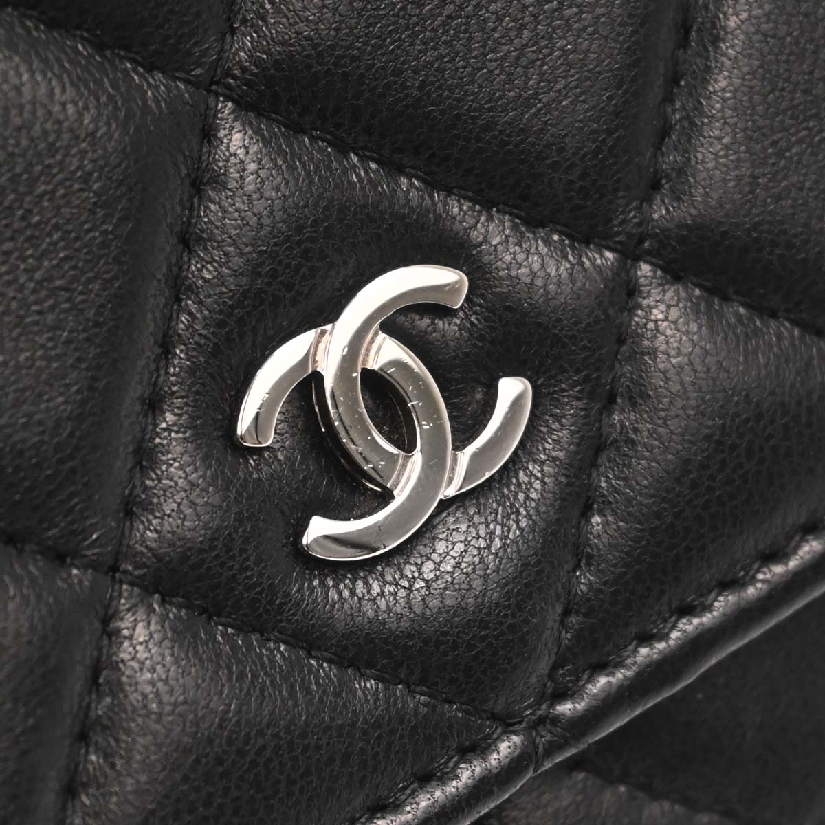 Chanel Black Lambskin Classic WOC Wallet on Chain Bag
