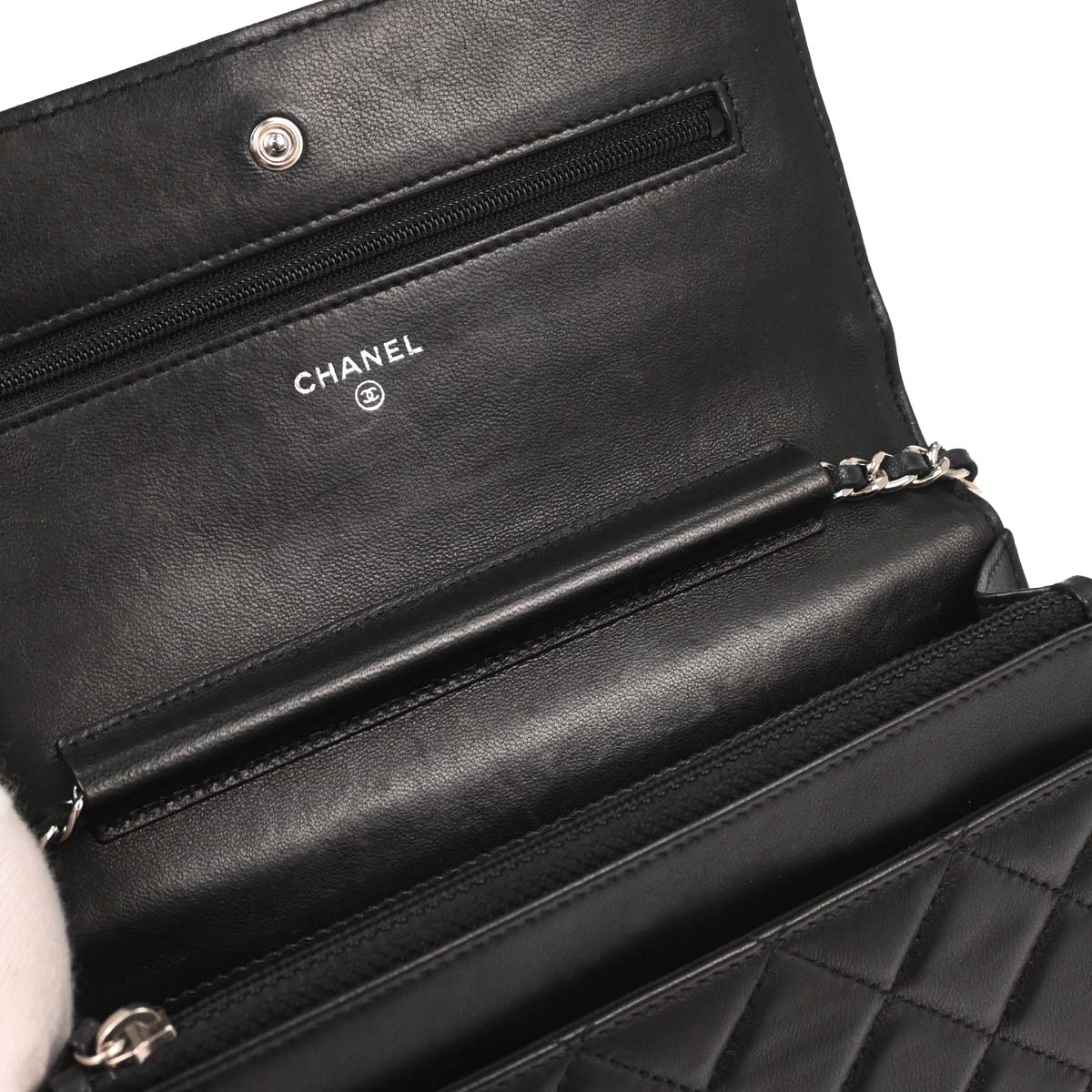 Chanel Black Lambskin Classic WOC Wallet on Chain Bag