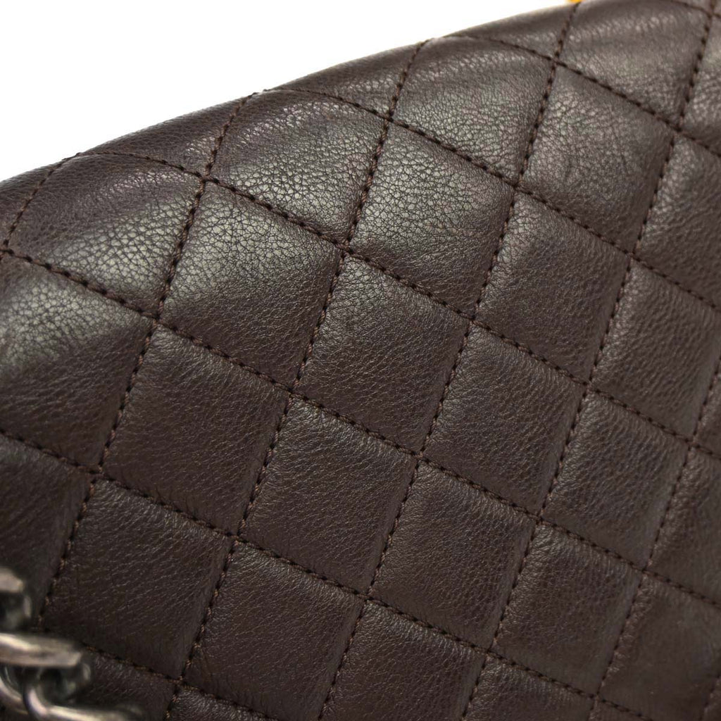 Chanel 2014 Brown Calfskin Pony Hair Paris-Dallas Saddle Shoulder Bag