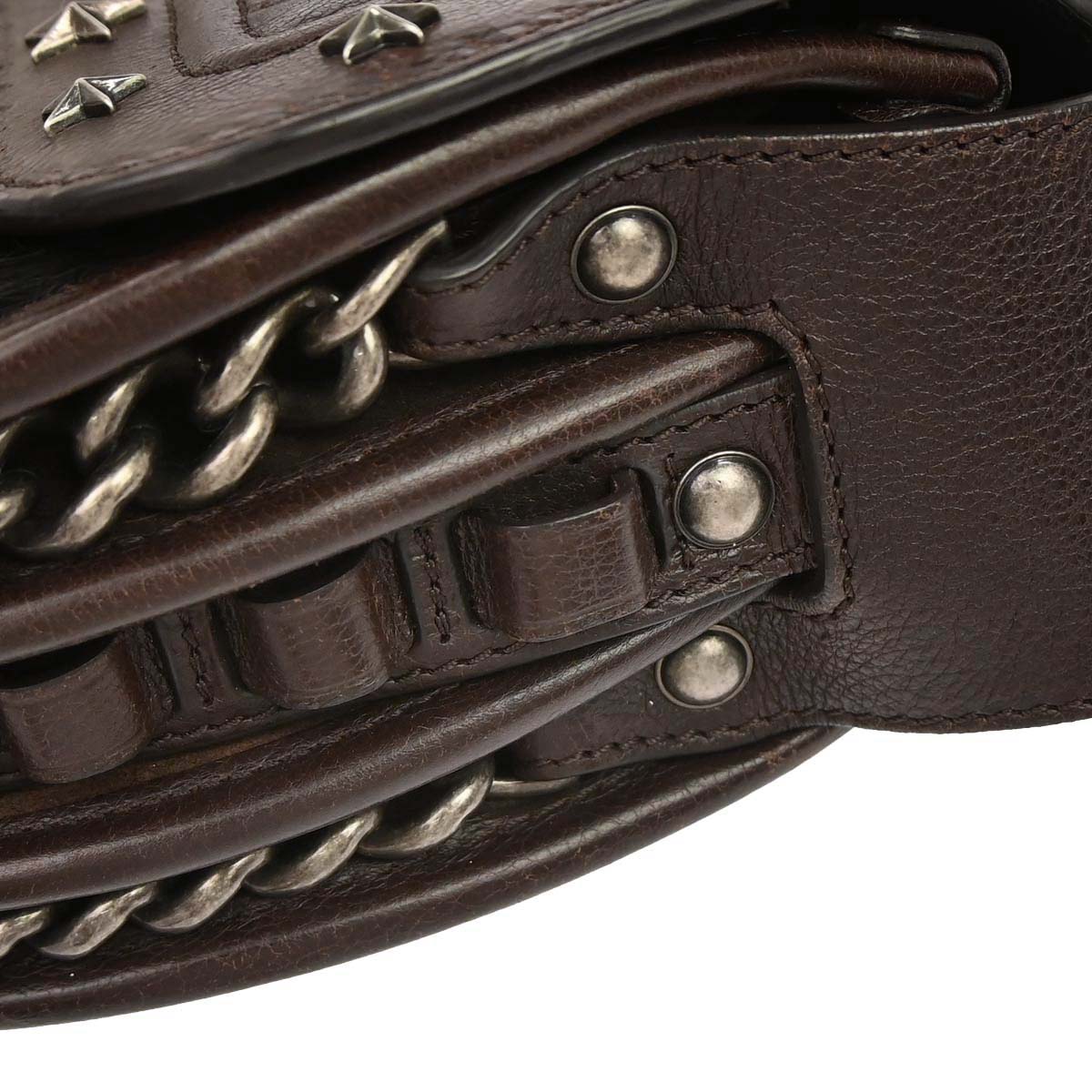 Chanel 2014 Brown Calfskin Pony Hair Paris-Dallas Saddle Shoulder Bag