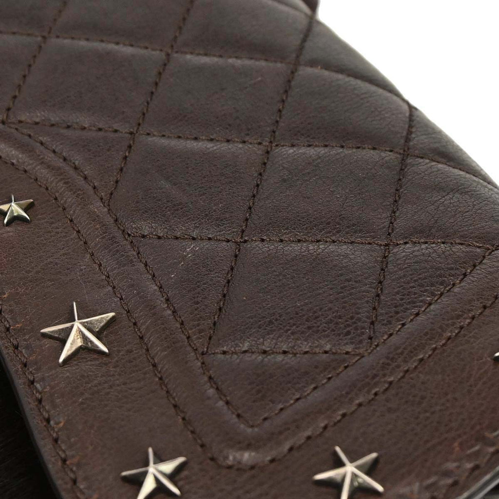 Chanel 2014 Brown Calfskin Pony Hair Paris-Dallas Saddle Shoulder Bag